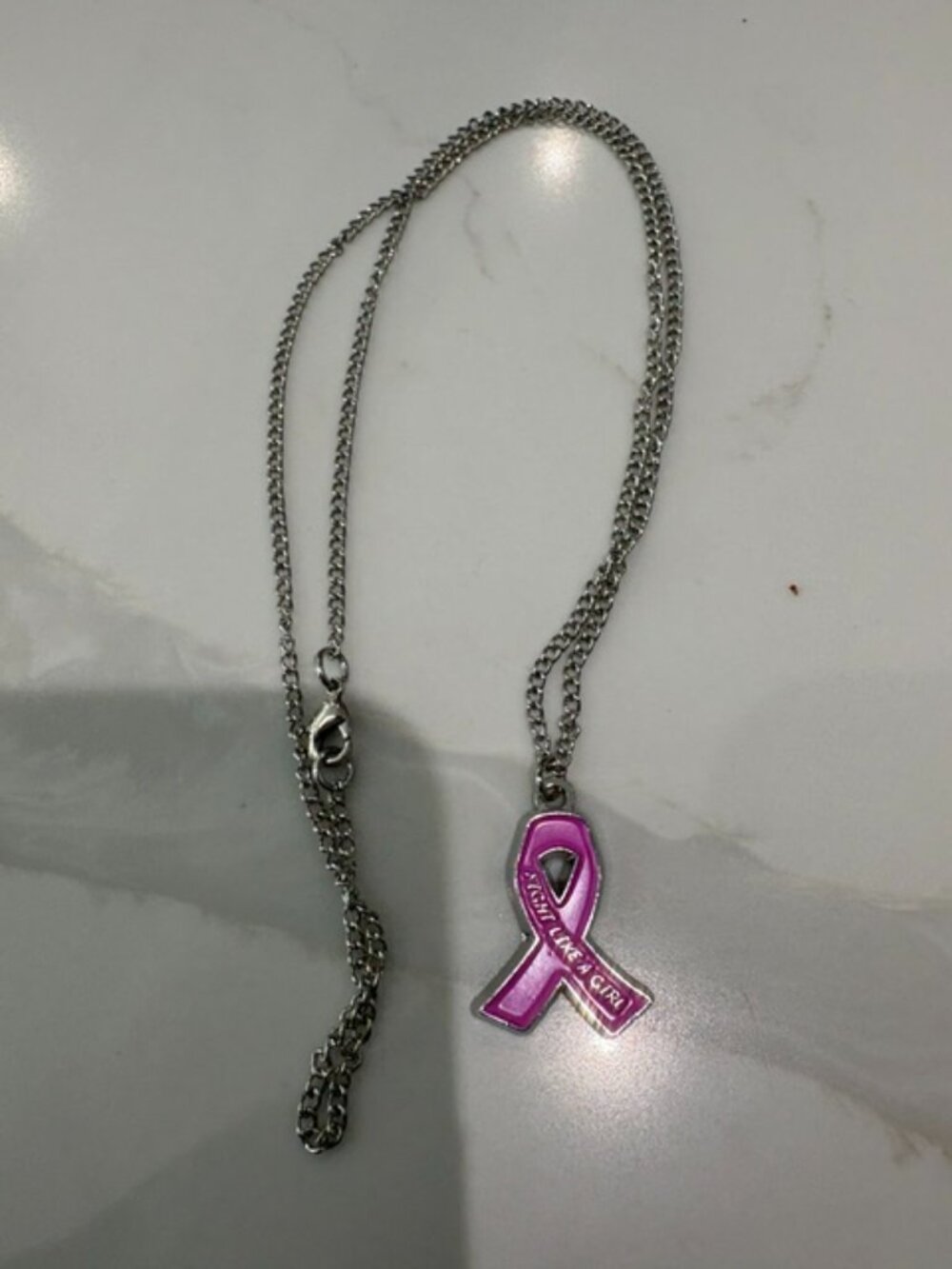 Fight Like A Girl Breast Cancer Necklace